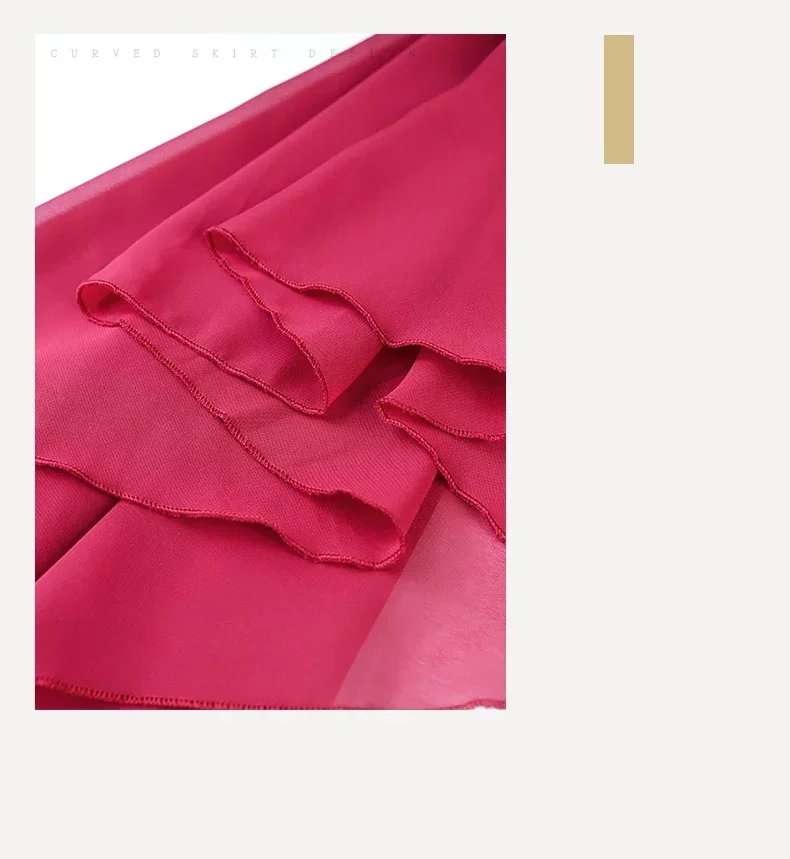 Chiffon Ballet Tutu Dance Skirt Dance Skate Wrap Scarf Ballerina Lyrical Long Ballet Skirt Gymnastics Ballet Dance Dress Women