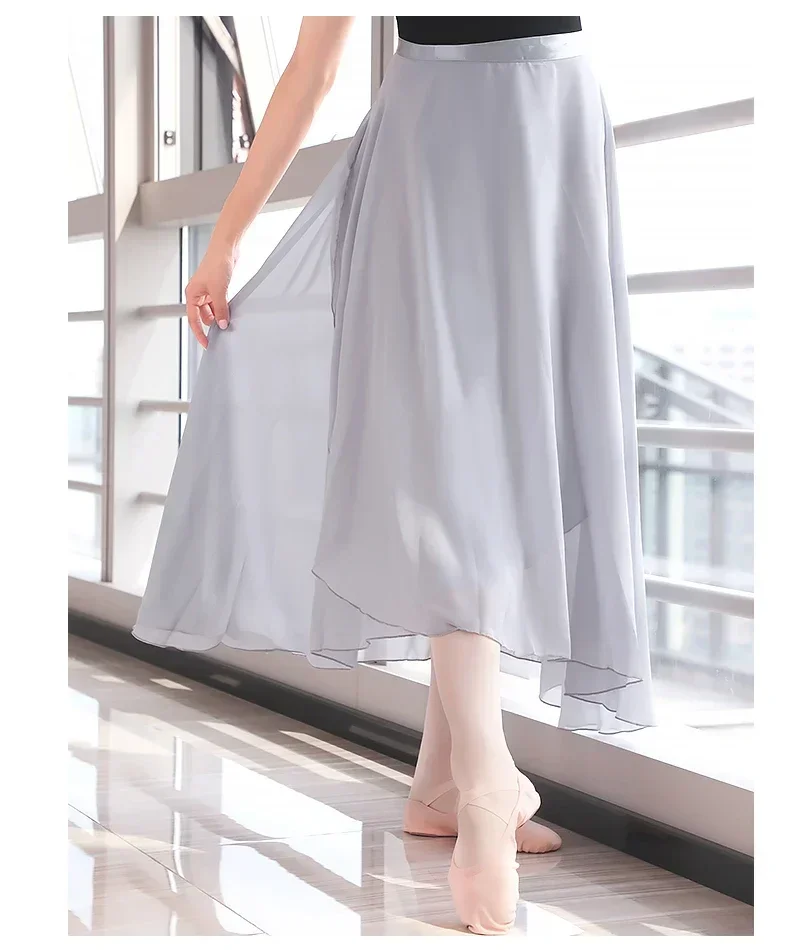 Chiffon Ballet Tutu Dance Skirt Dance Skate Wrap Scarf Ballerina Lyrical Long Ballet Skirt Gymnastics Ballet Dance Dress Women
