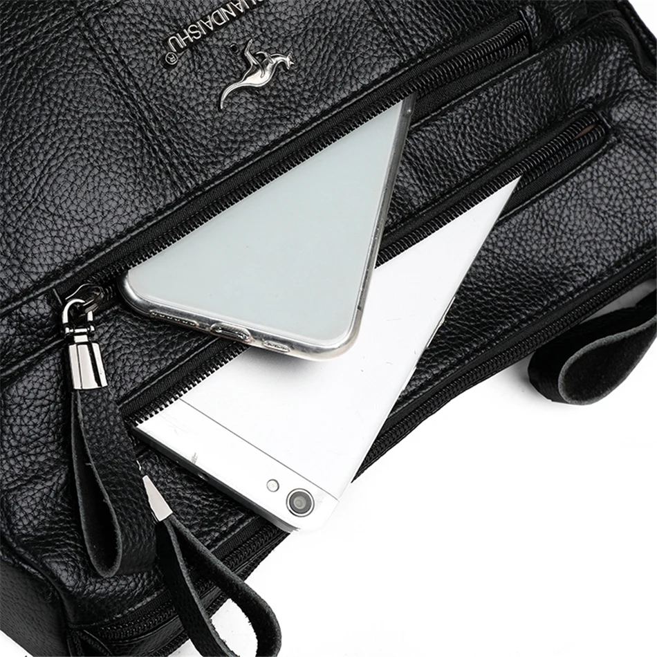 Classic Shoulder Bags High Quality Multi Pockets Soft Leather Crossbody Bags for Women 2024 Designer Luxury Handbags Purses