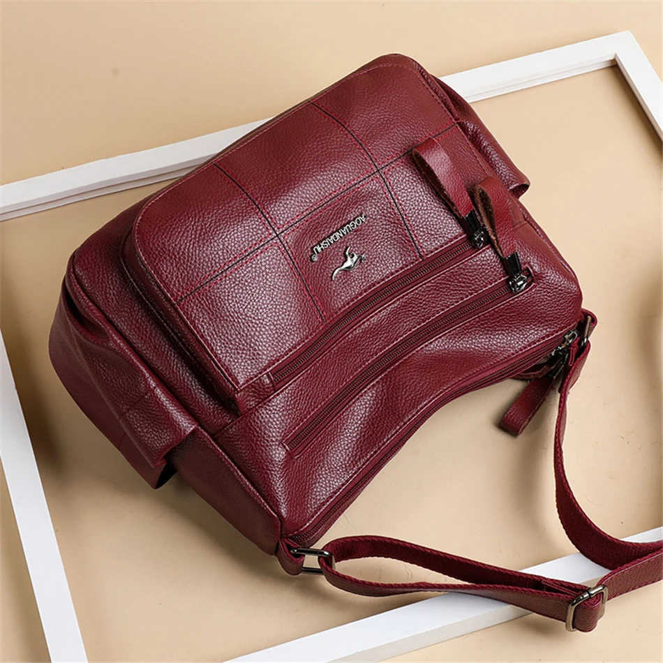 Classic Shoulder Bags High Quality Multi Pockets Soft Leather Crossbody Bags for Women 2024 Designer Luxury Handbags Purses