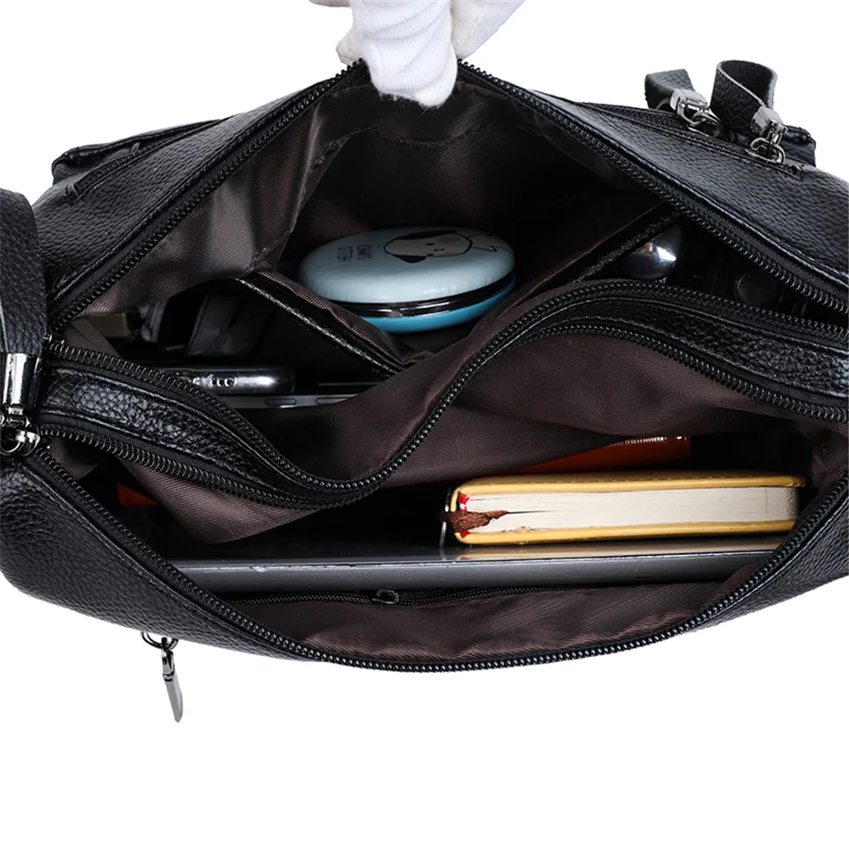 Classic Shoulder Bags High Quality Multi Pockets Soft Leather Crossbody Bags for Women 2024 Designer Luxury Handbags Purses