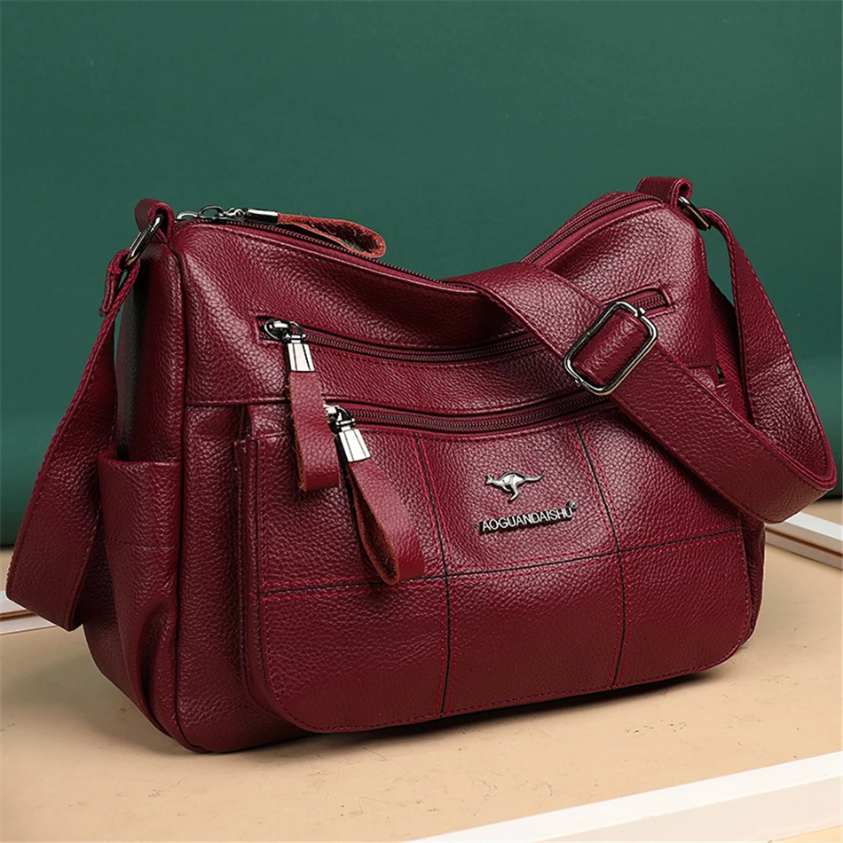 Classic Shoulder Bags High Quality Multi Pockets Soft Leather Crossbody Bags for Women 2024 Designer Luxury Handbags Purses