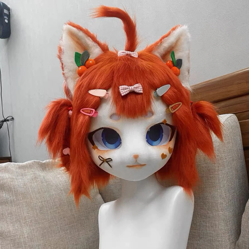 Kigurumi Base Beast Skull Mask Cosplay Fursuit Animal Cat Head Skull DIY Thicken Plastic Masks Carnival Anime Party Costume Prop