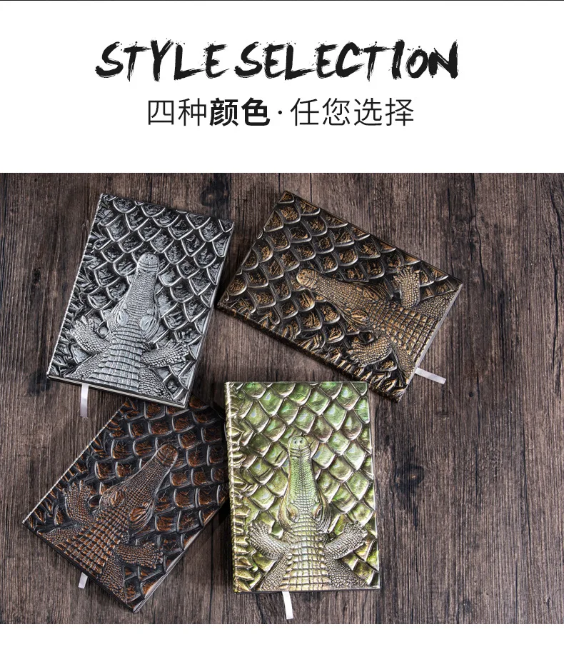 A5 Notebook,Dragon Embossed Retro Hardcover Leather Cover,100 Sheets/Book,Horizontal Line Inside Office Learning Diary QP-04