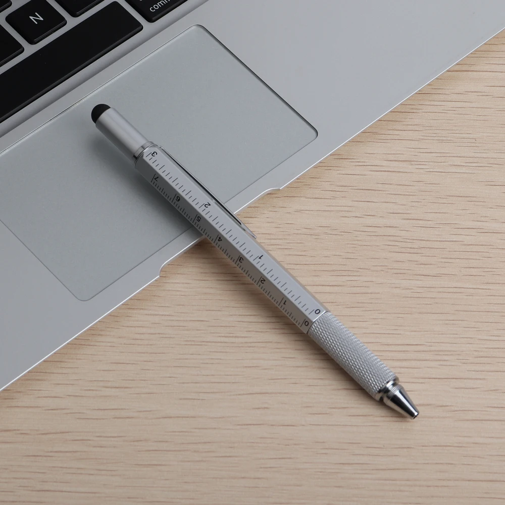 1PCS High Quality handheld tool technology screwdriver ruler Metal Ballpoint Pen multifunction touch the level of foot