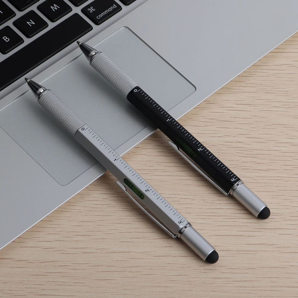 1PCS High Quality handheld tool technology screwdriver ruler Metal Ballpoint Pen multifunction touch the level of foot