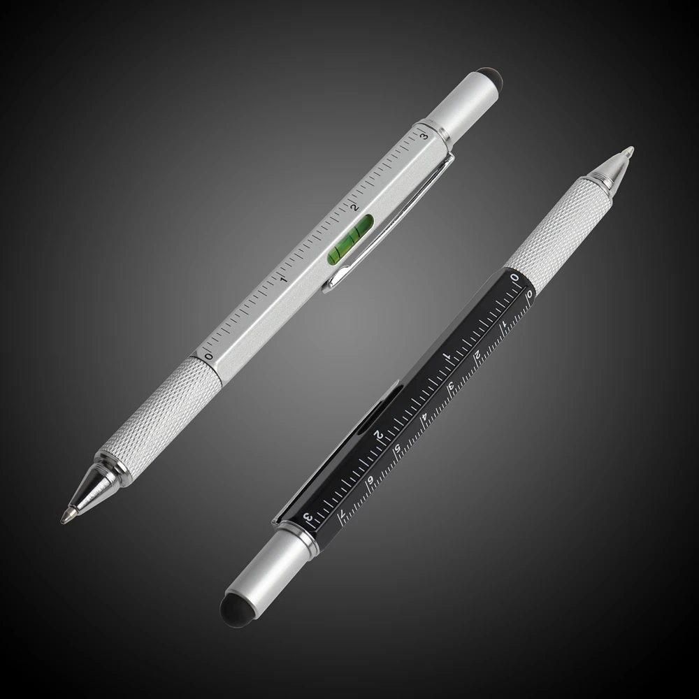 1PCS High Quality handheld tool technology screwdriver ruler Metal Ballpoint Pen multifunction touch the level of foot