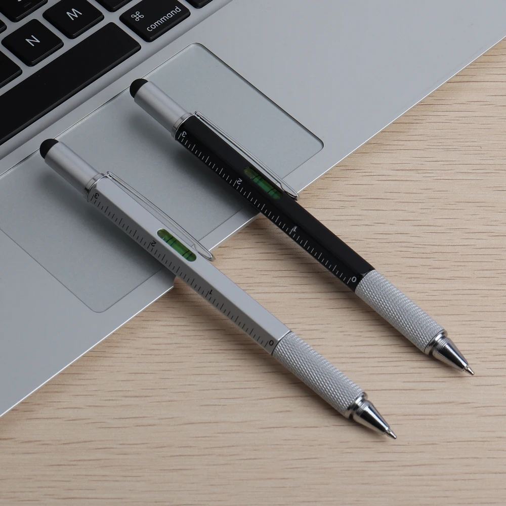 1PCS High Quality handheld tool technology screwdriver ruler Metal Ballpoint Pen multifunction touch the level of foot
