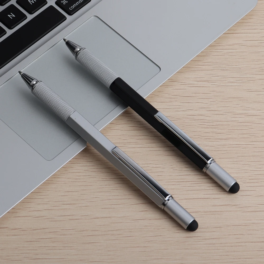 1PCS High Quality handheld tool technology screwdriver ruler Metal Ballpoint Pen multifunction touch the level of foot