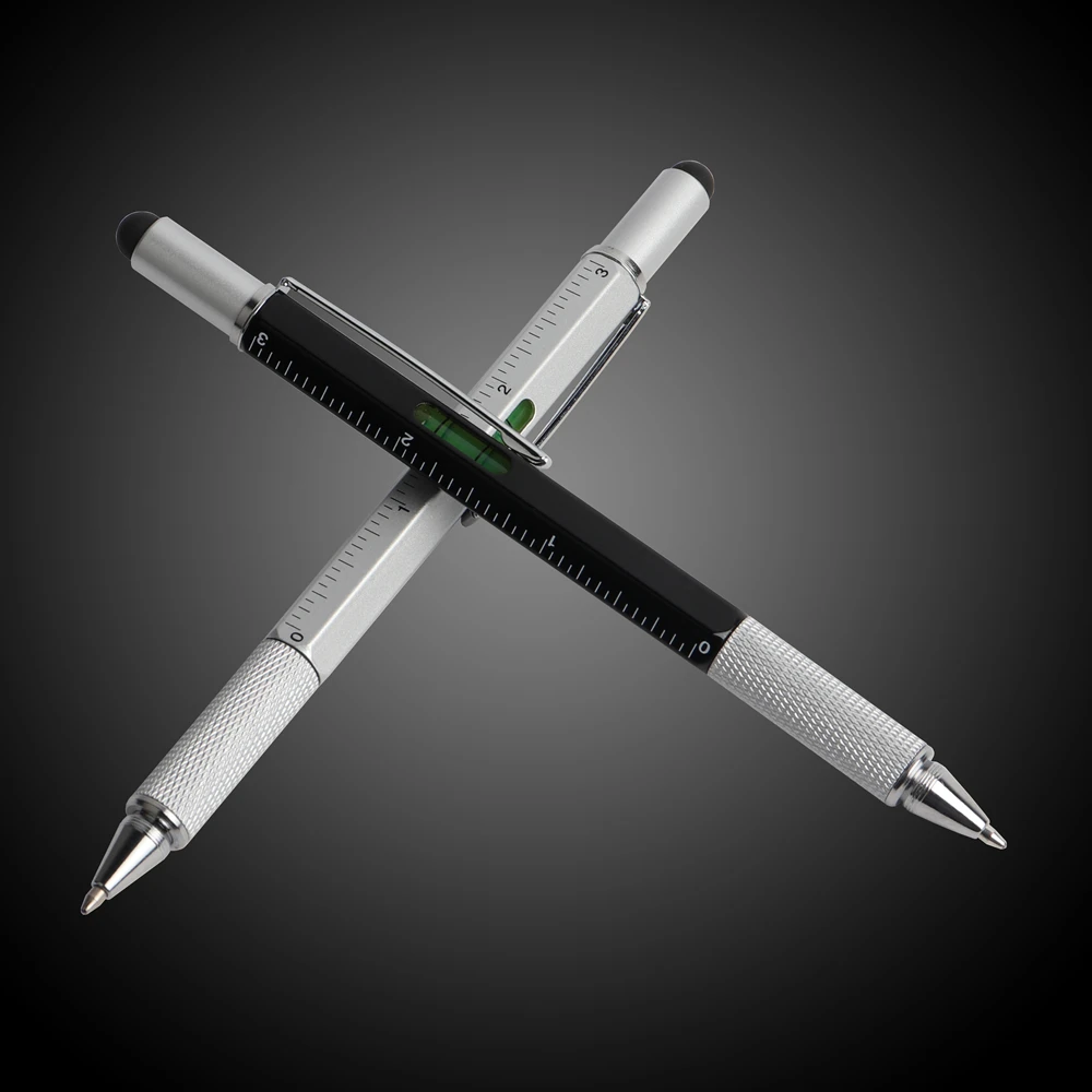 1PCS High Quality handheld tool technology screwdriver ruler Metal Ballpoint Pen multifunction touch the level of foot