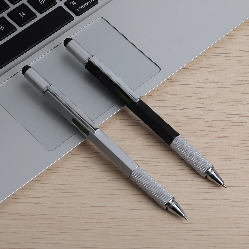 1PCS High Quality handheld tool technology screwdriver ruler Metal Ballpoint Pen multifunction touch the level of foot