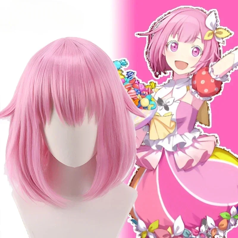 Ootori Emu Cosplay Wig Anime Project SEKAI COLORFUL STAGE! Emu Wig 34cm Short Pink Heat Resistant Synthetic Hair Wigs