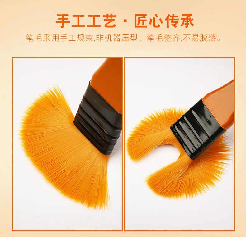 10Pcs/Set Nylon Hair Wooden Handle Watercolor Paint Brush Pen Set Learning DIY Oil Acrylic Painting Art Paint Brushes Supplies