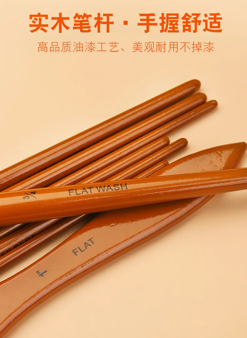 10Pcs/Set Nylon Hair Wooden Handle Watercolor Paint Brush Pen Set Learning DIY Oil Acrylic Painting Art Paint Brushes Supplies