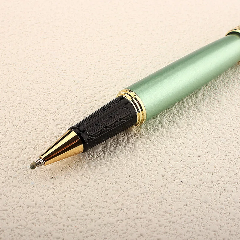 High Quality Green Metal Roller Ball Pen 0.5mm Nib Dragon Clip Business Gifts Writing Office School Supplies Metal Ballpoint Pen
