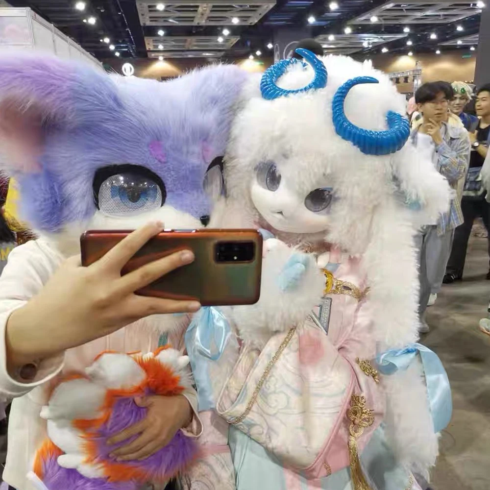 Kigurumi Base Animal Head Skull Mask Cosplay Beast Fursuit Cat Skull DIY Thicken Plastic Masks Carnival Anime Party Costume Prop