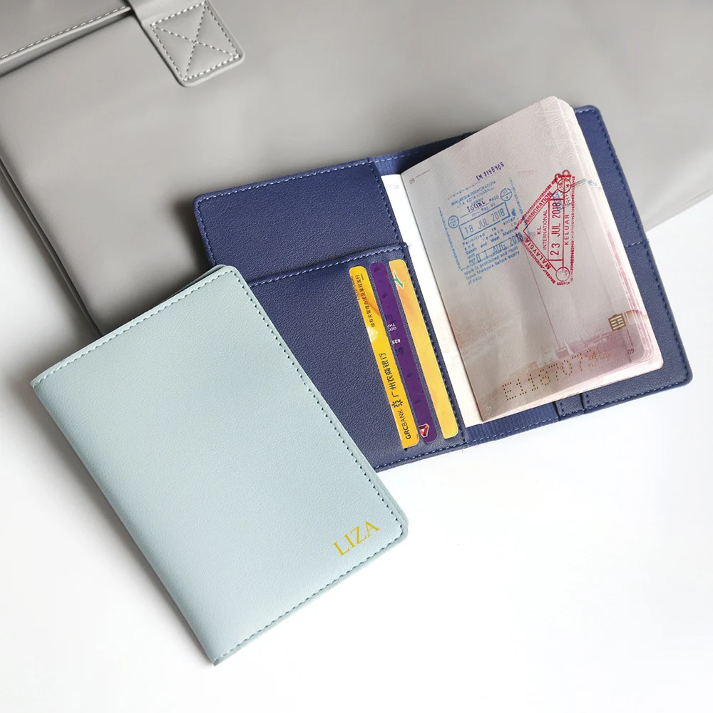 Custom Letter Travel Passport Case Fashion Female Passport Hoder Document Organzier Personalized Name DIY Gift Men Ticket Wallet