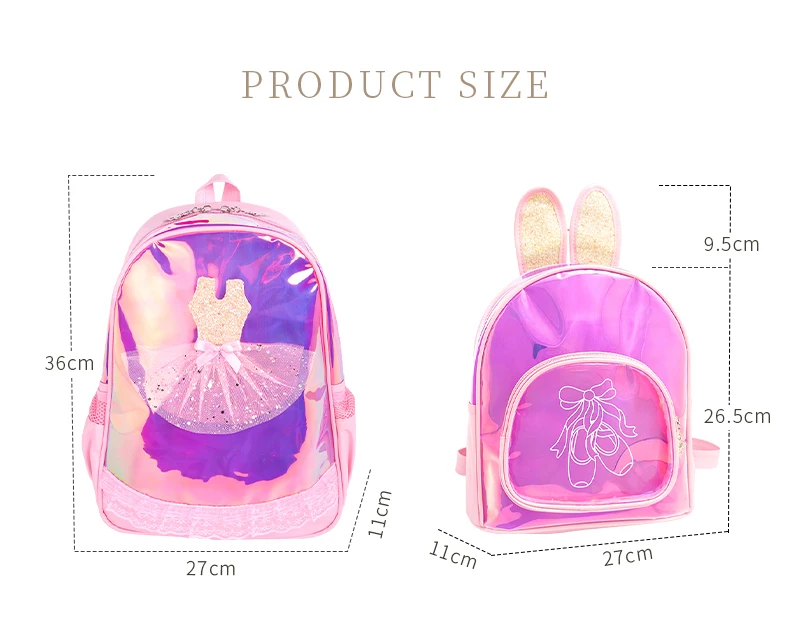 Ballet Bag for Girls Ballerina Dance Bag For Kids Pink Dancing Backpack Children Ballet Dance Bags Baby School Backpack
