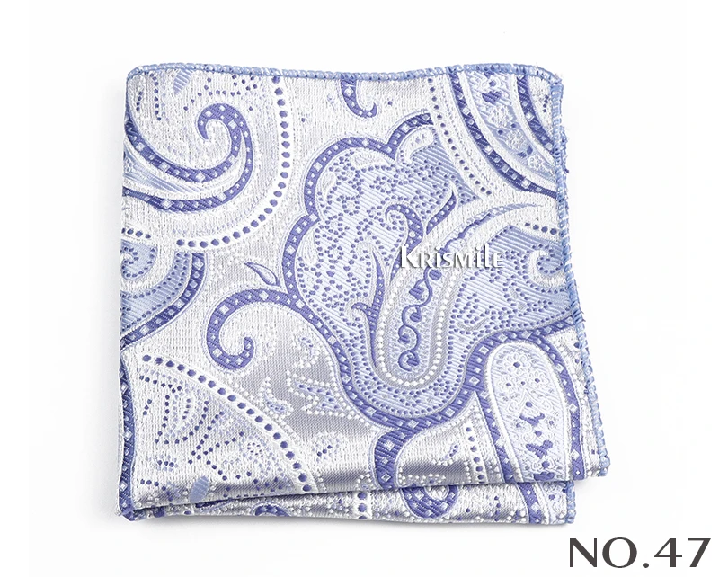 New Jacquard Paisley Pocket Square Classic Red Grey Blue 22cm Hankerchief Fit Business Wedding Party Stage Suit Hanky Gifts