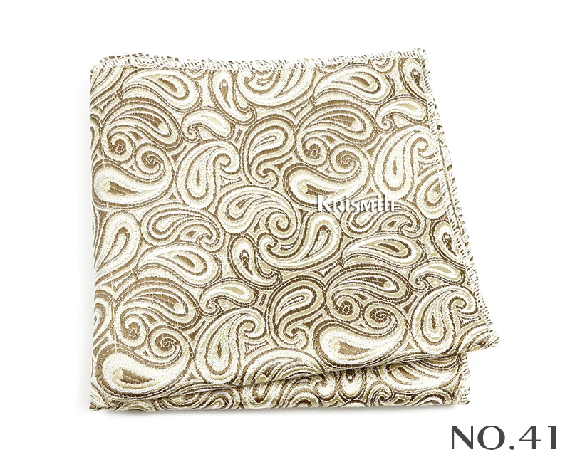 New Jacquard Paisley Pocket Square Classic Red Grey Blue 22cm Hankerchief Fit Business Wedding Party Stage Suit Hanky Gifts