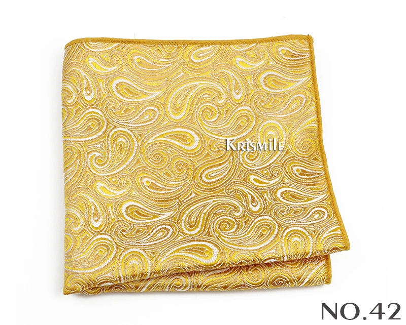 New Jacquard Paisley Pocket Square Classic Red Grey Blue 22cm Hankerchief Fit Business Wedding Party Stage Suit Hanky Gifts