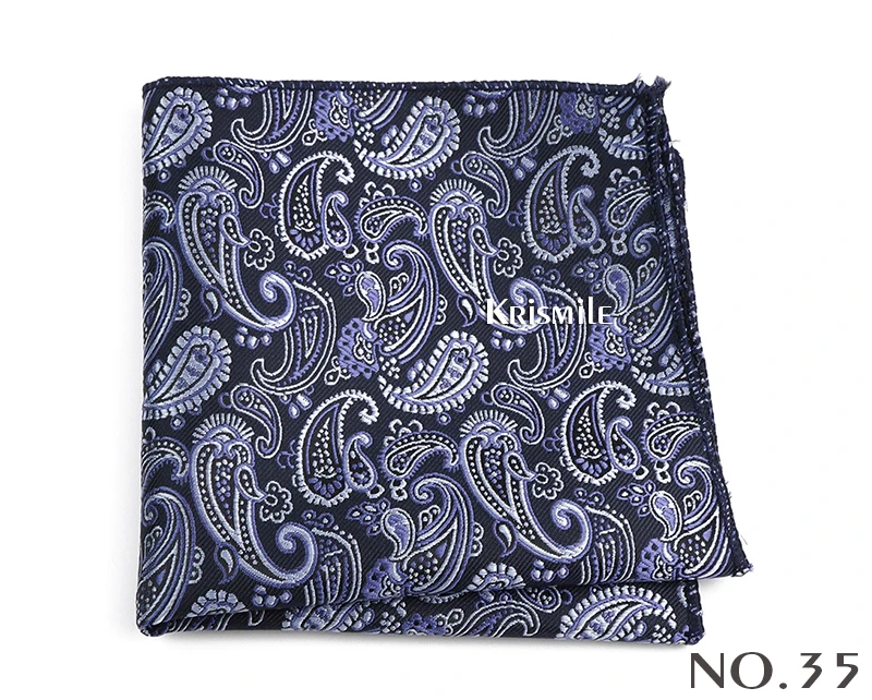 New Jacquard Paisley Pocket Square Classic Red Grey Blue 22cm Hankerchief Fit Business Wedding Party Stage Suit Hanky Gifts