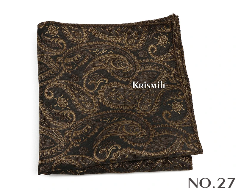 New Jacquard Paisley Pocket Square Classic Red Grey Blue 22cm Hankerchief Fit Business Wedding Party Stage Suit Hanky Gifts