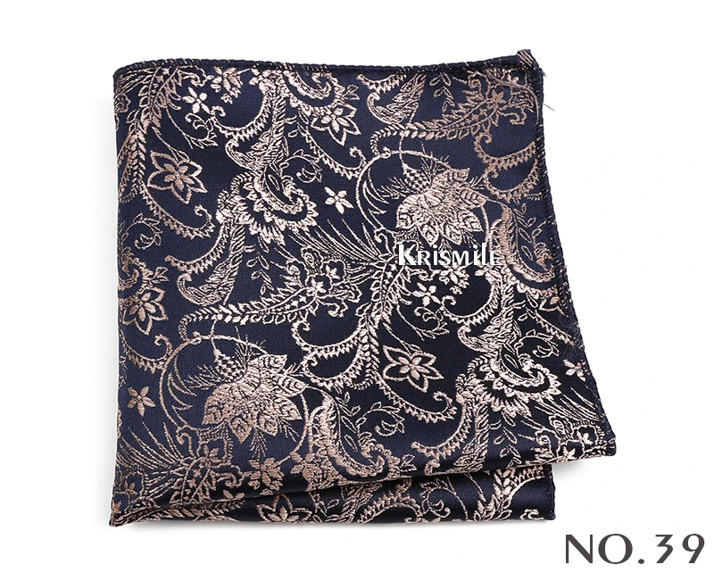 New Jacquard Paisley Pocket Square Classic Red Grey Blue 22cm Hankerchief Fit Business Wedding Party Stage Suit Hanky Gifts