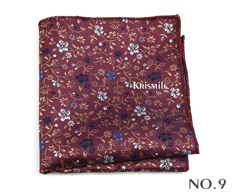 New Jacquard Paisley Pocket Square Classic Red Grey Blue 22cm Hankerchief Fit Business Wedding Party Stage Suit Hanky Gifts