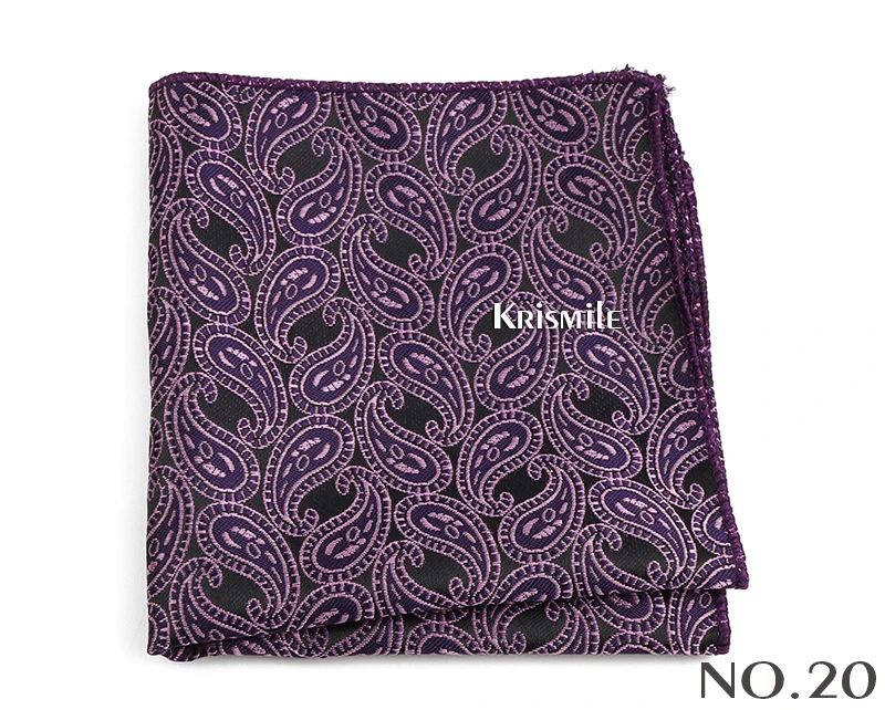 New Jacquard Paisley Pocket Square Classic Red Grey Blue 22cm Hankerchief Fit Business Wedding Party Stage Suit Hanky Gifts
