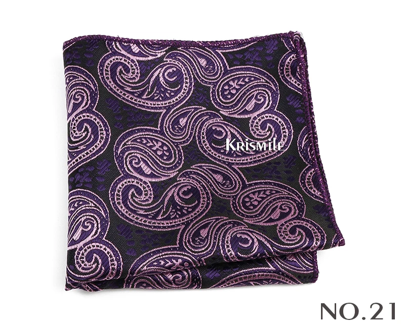New Jacquard Paisley Pocket Square Classic Red Grey Blue 22cm Hankerchief Fit Business Wedding Party Stage Suit Hanky Gifts
