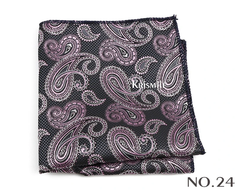 New Jacquard Paisley Pocket Square Classic Red Grey Blue 22cm Hankerchief Fit Business Wedding Party Stage Suit Hanky Gifts