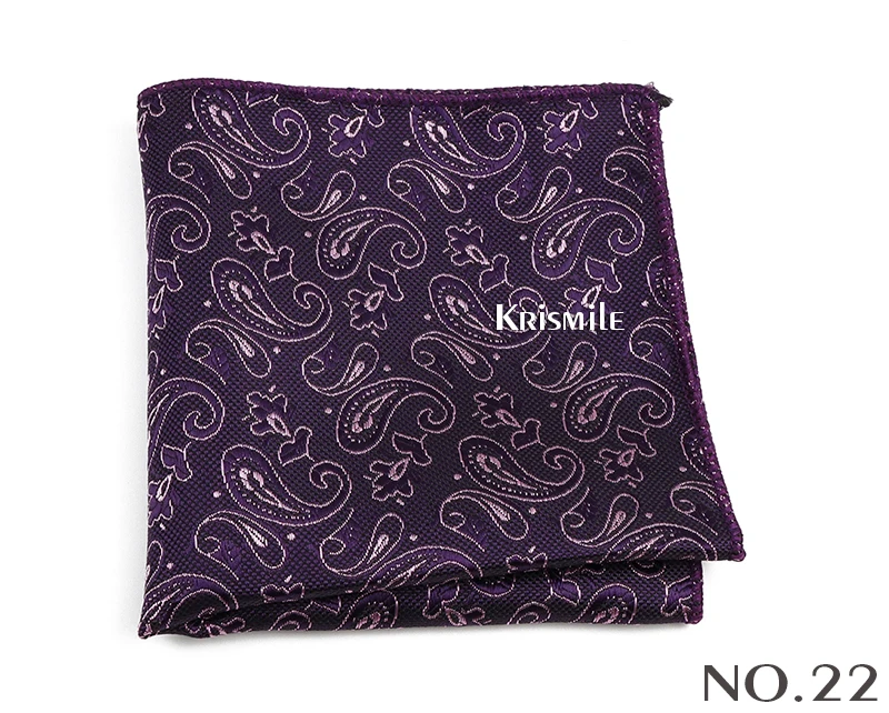 New Jacquard Paisley Pocket Square Classic Red Grey Blue 22cm Hankerchief Fit Business Wedding Party Stage Suit Hanky Gifts
