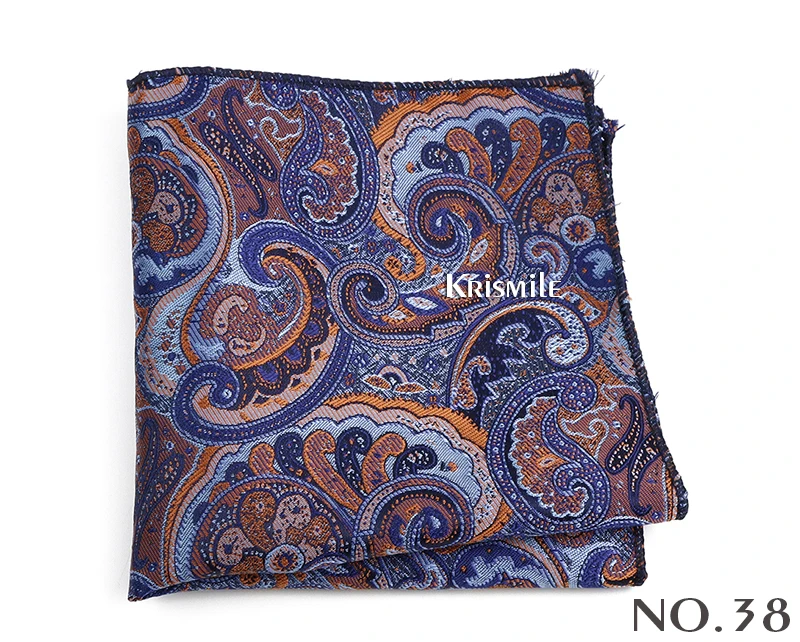 New Jacquard Paisley Pocket Square Classic Red Grey Blue 22cm Hankerchief Fit Business Wedding Party Stage Suit Hanky Gifts