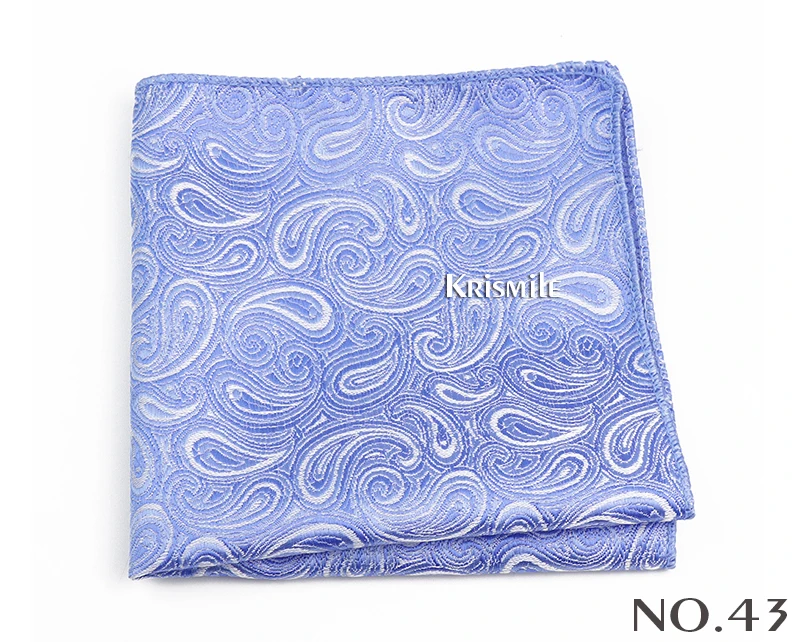 New Jacquard Paisley Pocket Square Classic Red Grey Blue 22cm Hankerchief Fit Business Wedding Party Stage Suit Hanky Gifts