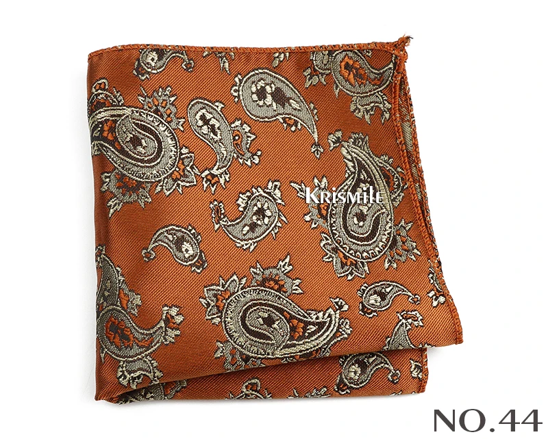 New Jacquard Paisley Pocket Square Classic Red Grey Blue 22cm Hankerchief Fit Business Wedding Party Stage Suit Hanky Gifts