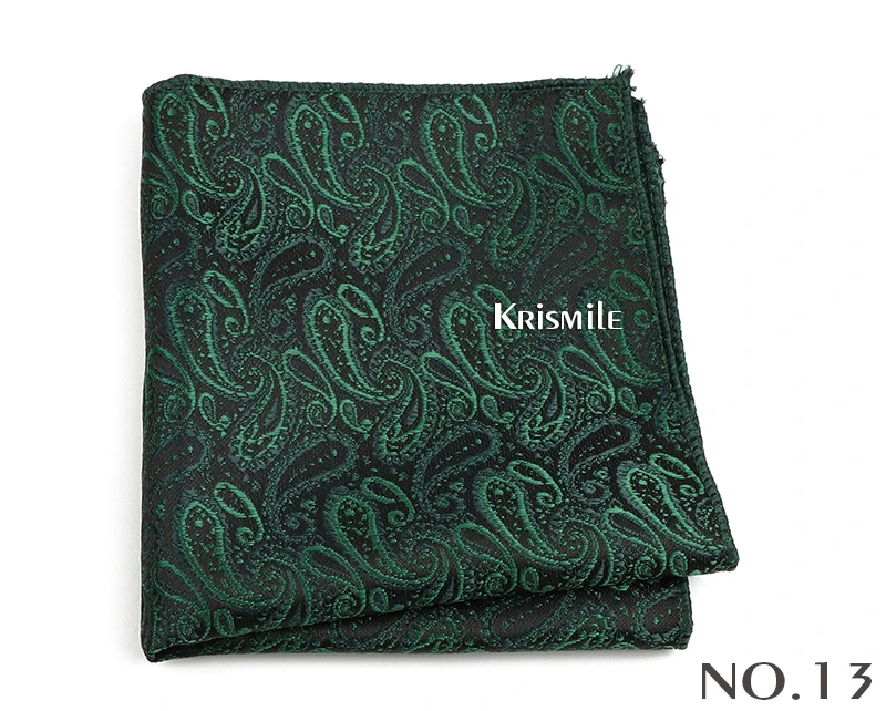 New Jacquard Paisley Pocket Square Classic Red Grey Blue 22cm Hankerchief Fit Business Wedding Party Stage Suit Hanky Gifts