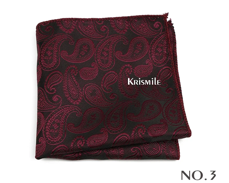 New Jacquard Paisley Pocket Square Classic Red Grey Blue 22cm Hankerchief Fit Business Wedding Party Stage Suit Hanky Gifts