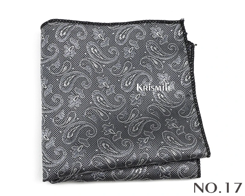New Jacquard Paisley Pocket Square Classic Red Grey Blue 22cm Hankerchief Fit Business Wedding Party Stage Suit Hanky Gifts