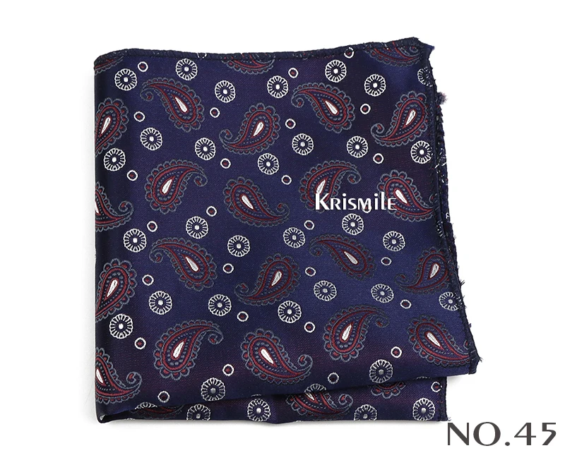 New Jacquard Paisley Pocket Square Classic Red Grey Blue 22cm Hankerchief Fit Business Wedding Party Stage Suit Hanky Gifts