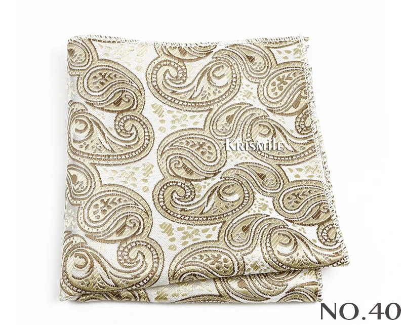 New Jacquard Paisley Pocket Square Classic Red Grey Blue 22cm Hankerchief Fit Business Wedding Party Stage Suit Hanky Gifts