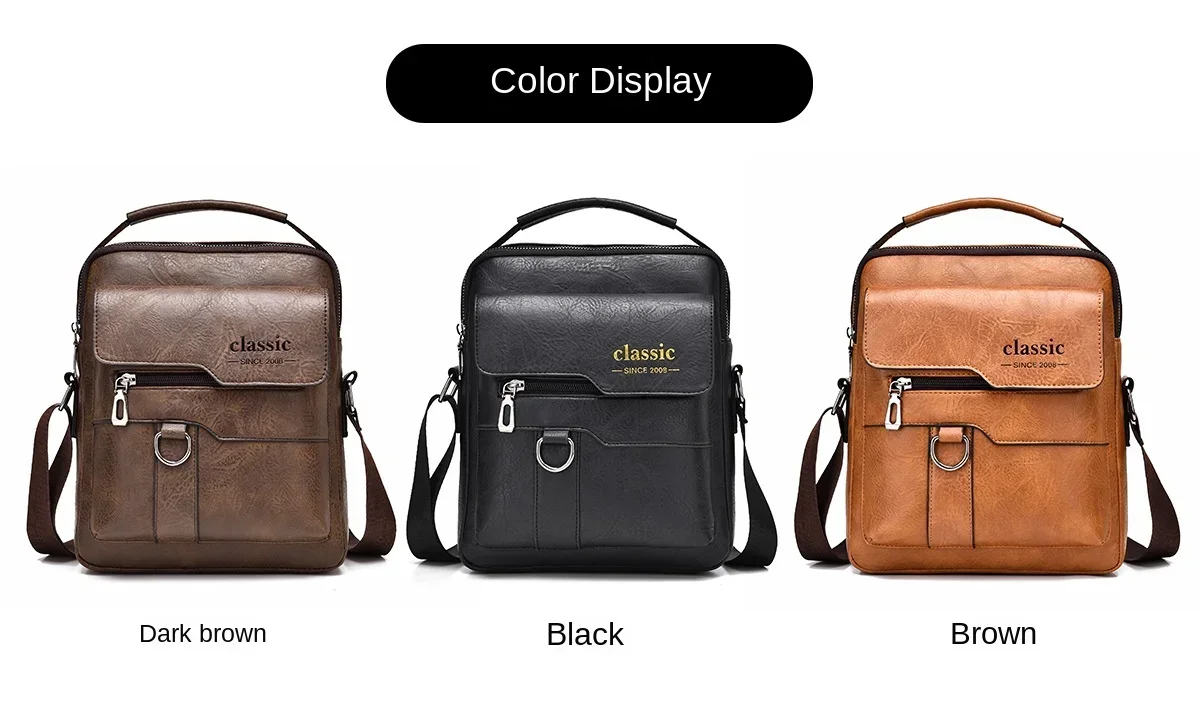 Men Crossbody Bag Men Shoulder Bags Zippers Handbags Large Capacity Artificial Leather Bag For Male Messenger Tote Bags Bolsa