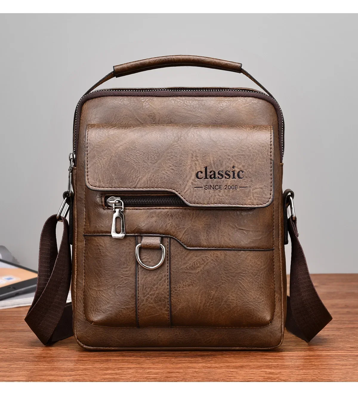 Men Crossbody Bag Men Shoulder Bags Zippers Handbags Large Capacity Artificial Leather Bag For Male Messenger Tote Bags Bolsa