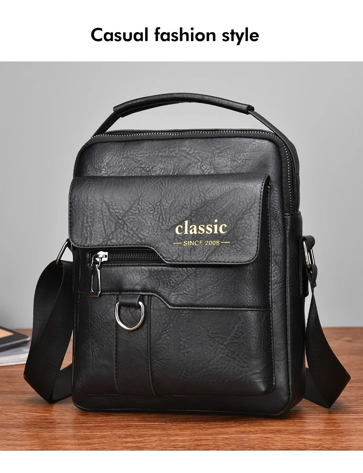 Men Crossbody Bag Men Shoulder Bags Zippers Handbags Large Capacity Artificial Leather Bag For Male Messenger Tote Bags Bolsa
