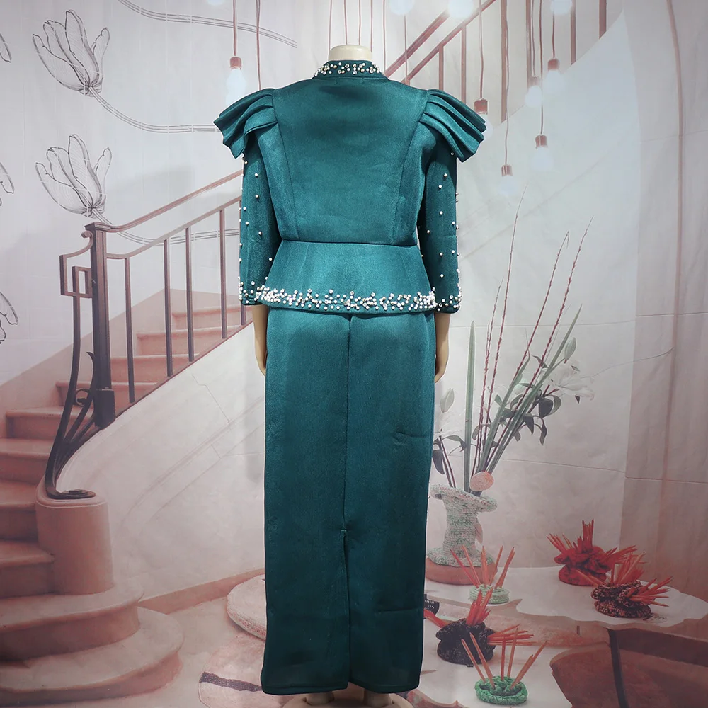 Modern Design African Suits for Women Mesh Fabric Dresses Medium Length Suit Luxury Elegant Women's Overalls