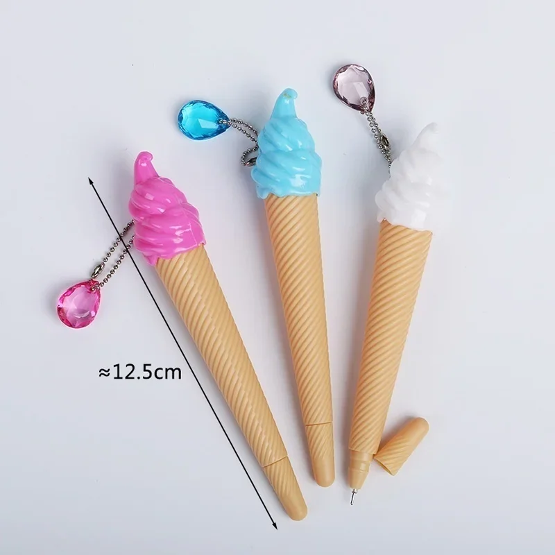 6 Pack Ice Cream Pen Cartoon Writing Cute Neutral Pen Childrens Day Gift 0.38 Mm Neutral Pen School Supplies Random Color