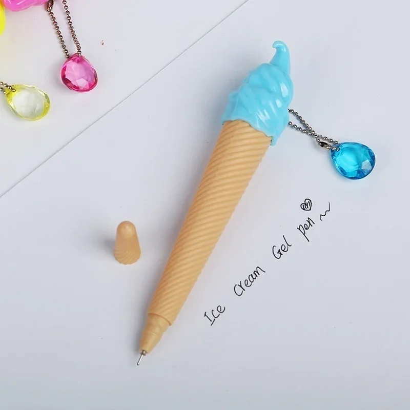 6 Pack Ice Cream Pen Cartoon Writing Cute Neutral Pen Childrens Day Gift 0.38 Mm Neutral Pen School Supplies Random Color