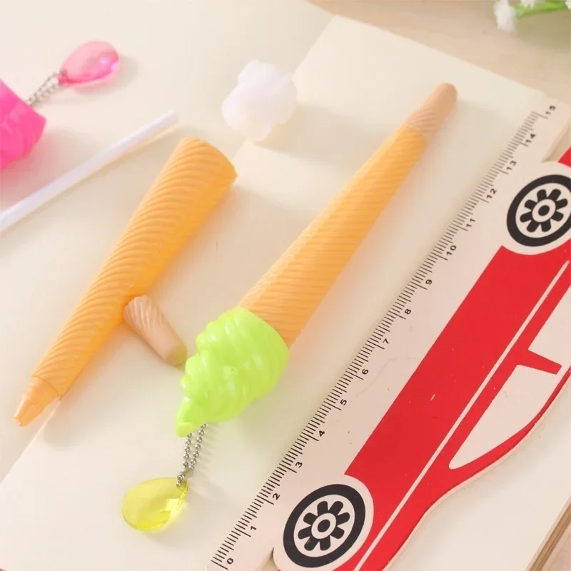 6 Pack Ice Cream Pen Cartoon Writing Cute Neutral Pen Childrens Day Gift 0.38 Mm Neutral Pen School Supplies Random Color