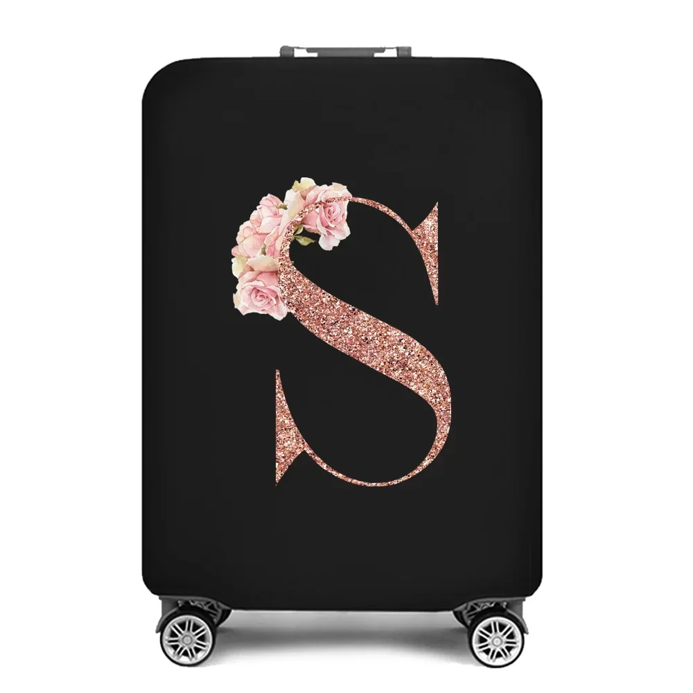 Portable Thick Elastic Luggage Protective Cover Simplicity Dust Cover Anti-Scratch Protective Rose Gold Print Travel Accessories