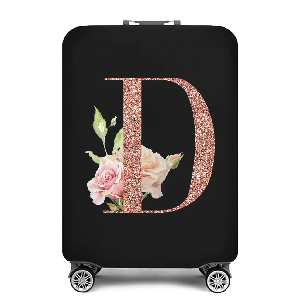 Portable Thick Elastic Luggage Protective Cover Simplicity Dust Cover Anti-Scratch Protective Rose Gold Print Travel Accessories